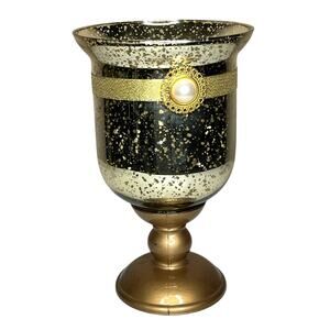 Large Vintage Mercury Glass Candle Holder